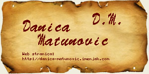 Danica Matunović vizit kartica